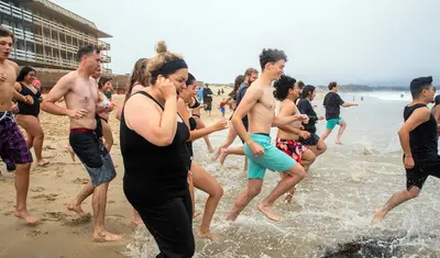 Vanya Quiñones and students at Otter Plunge, Aug. 2023 | Photo by Brent Dundore-Arias