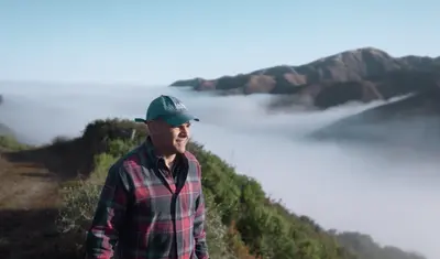 Dan Fernandez looking at fog