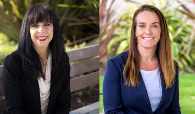 Katherine Kantardjieff (left) and Cathi Draper Rodriguez