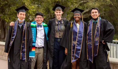Photo: A group of 2020 graduates at the 2022 commencement