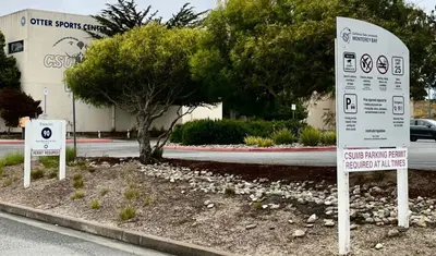 Sign warning of campus restrictions