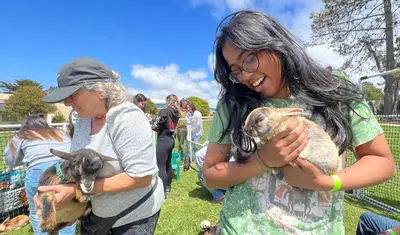 Varsha Punati, petting zoo, finals week