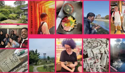 decorative image-a collage of photos of students abroad