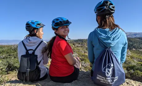 Students in the Fort Ord National Monument chaparral forest.