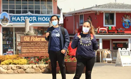 A U.S. Department of Commerce grant will allow CSUMB to help small businesses like those at Old Fishermans Wharf in Monterey (pictured here) recover from losses suffered during the coronavirus pandemic.