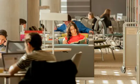 Students studying in the library