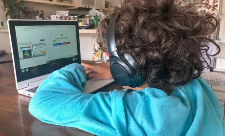An MPUSD student prepares for distance learning