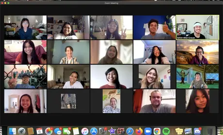 Asian student group meeting on Zoom
