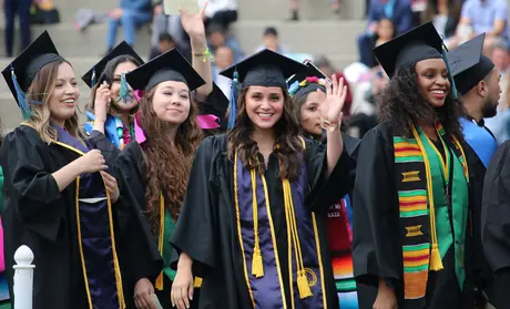 Photo: Diverse students at commencement