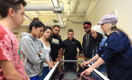 Trish Sevene with kinesiology students