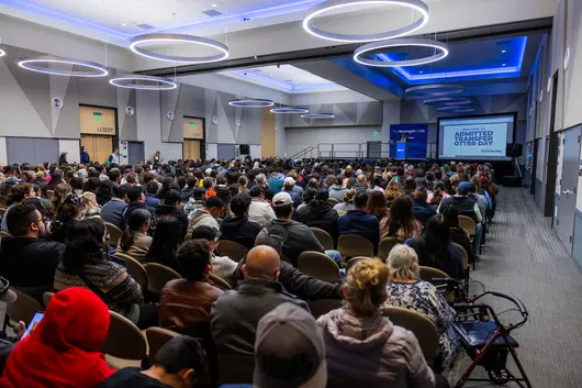 Photo of a crowd during a CSUMB presentation