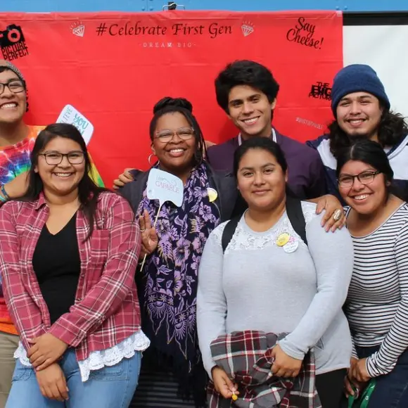 Students at the TRIO Student Support Services photo booth