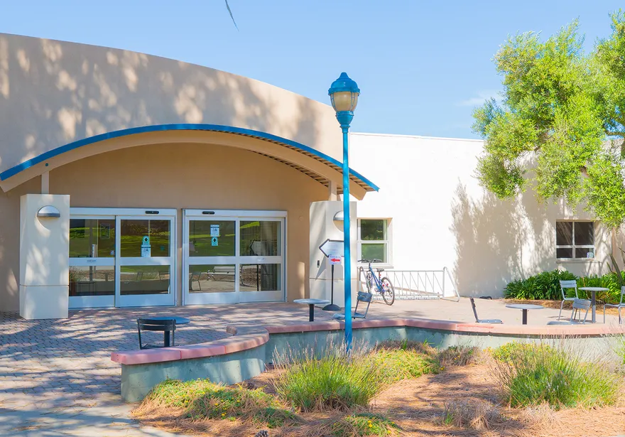Outside ths student center building