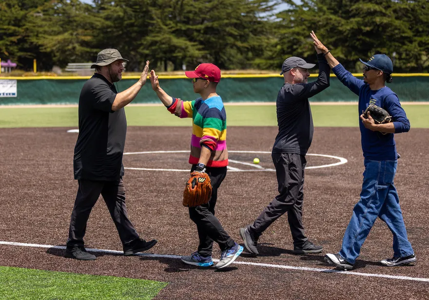 People on the sport open field