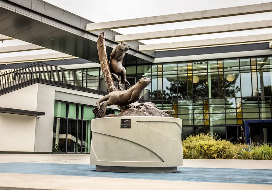 Otter statue in front of the Otter Student Union