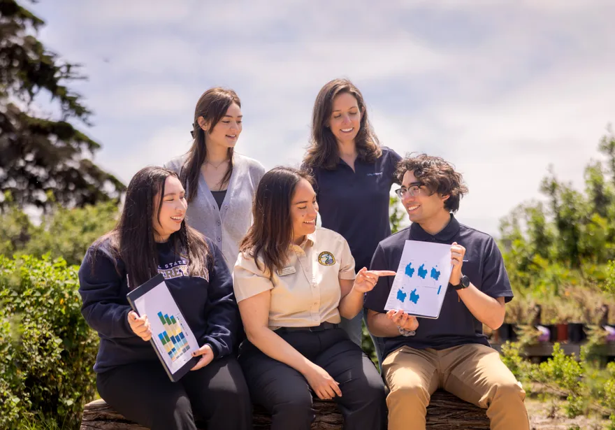 Students from the statistics program in an outdoor setting