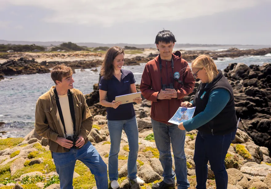 Students from the statistics program in an outdoor setting